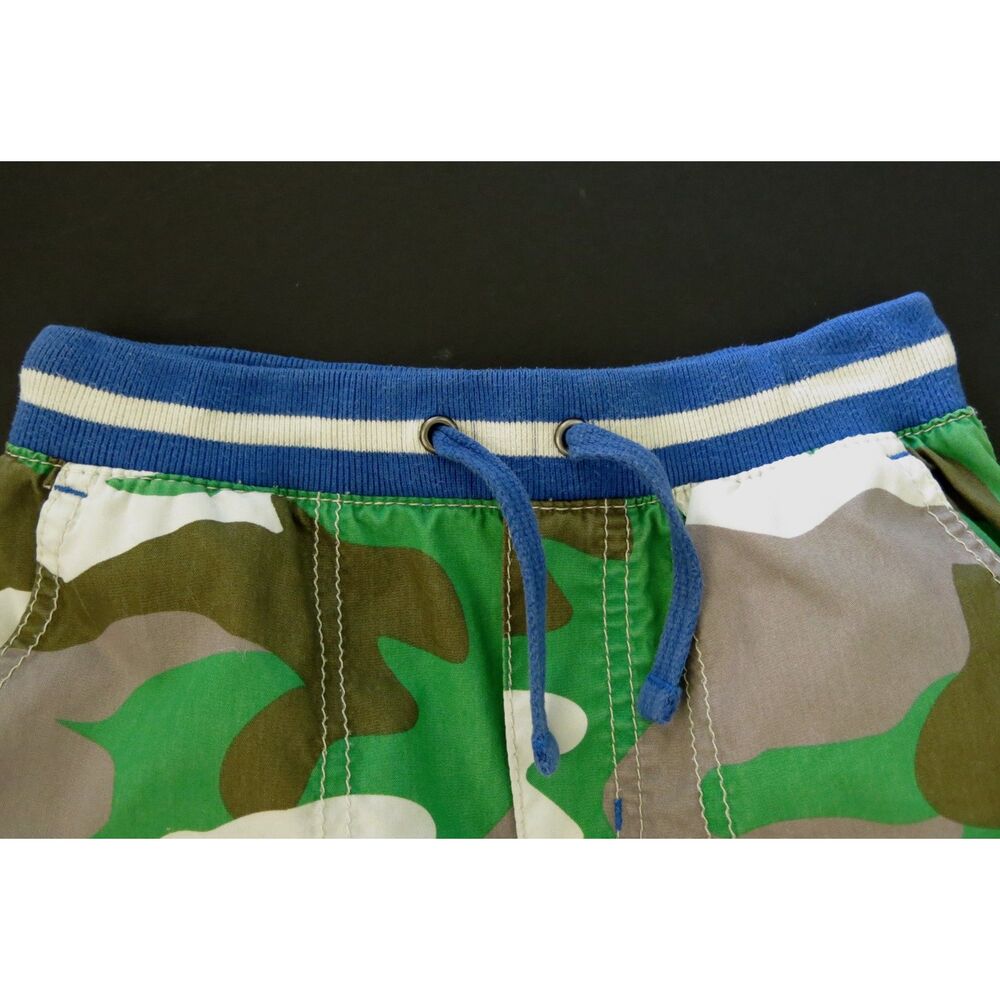 Mini Boden boys Shorts 7 technos cargo green gray camouflage camo pull on techno - Picture 3 of 8